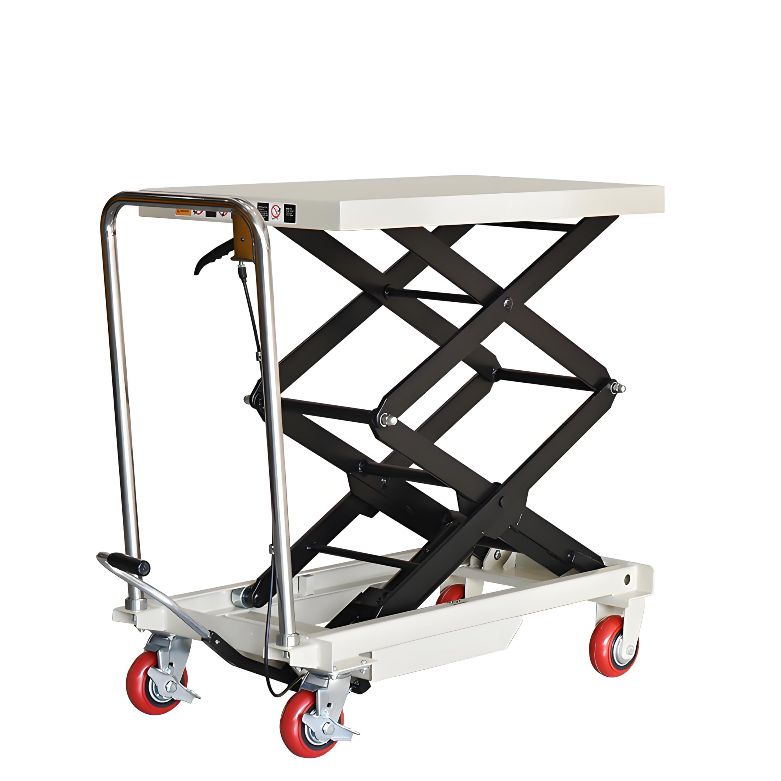 Carrello elevatore idraulico manuale portatile, carrello elevatore a forbice (905 x 500 mm, altezza 1300 mm) - Carrello elevatore da magazzino, carrello pieghevole per carichi pesanti