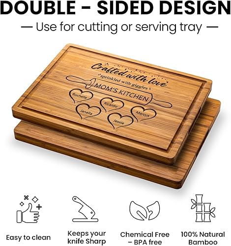 Miniatura 8 de Regalo personalizado para el día de la madre para abuela, mamá, tabla de cortar personalizada con nombres de niños para mamá, nana, padres, cocina