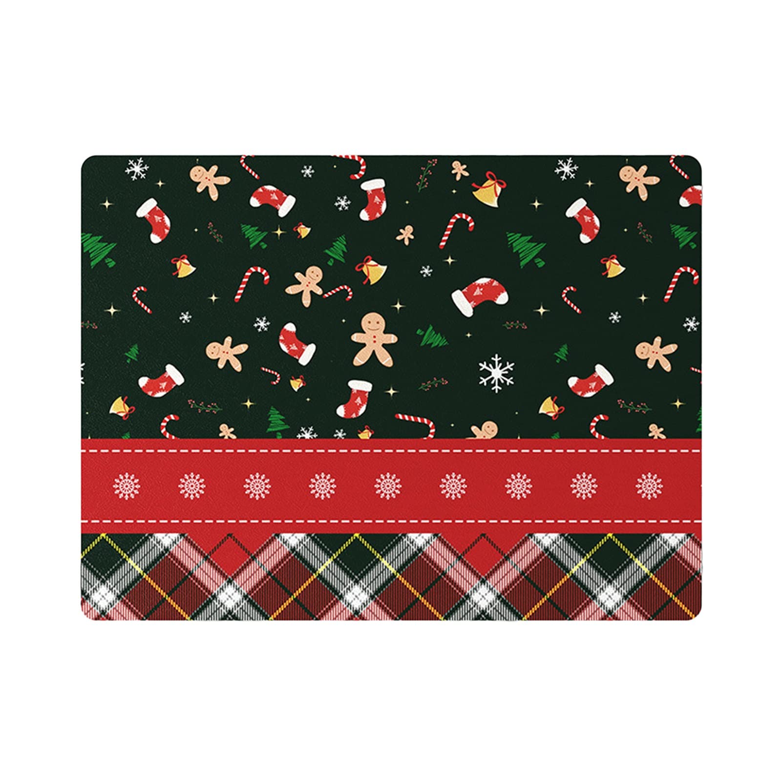 Manteles individuales RENRUIRUI- Juego Navideños De PVC Cuero, Resistentes A La Suciedad Y Fáciles De Limpiar, para Mesa, 40x30cm, para Cocina, Interior, Exterior, Comedor, Restaurante
