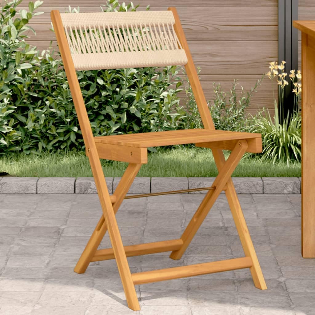 Chaise de bistrot en acacia massif résistant aux intempéries de jardin