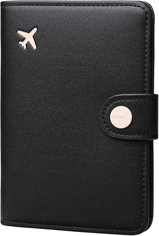 Cartera de viaje con bloqueo RFID para pasaporte, color negro