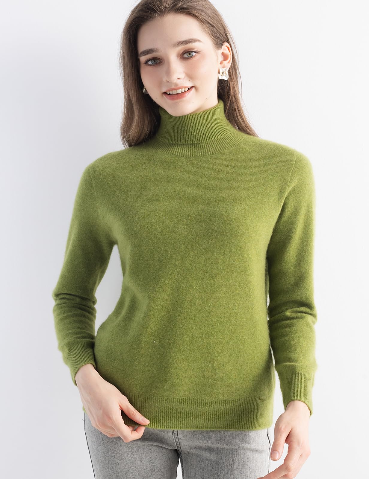 Chanyarn Damen Pullover aus 100% reinem Kaschmir Rollkragen Lange Ärmel warm weich 2025 Herbst/Winter Strickpullover