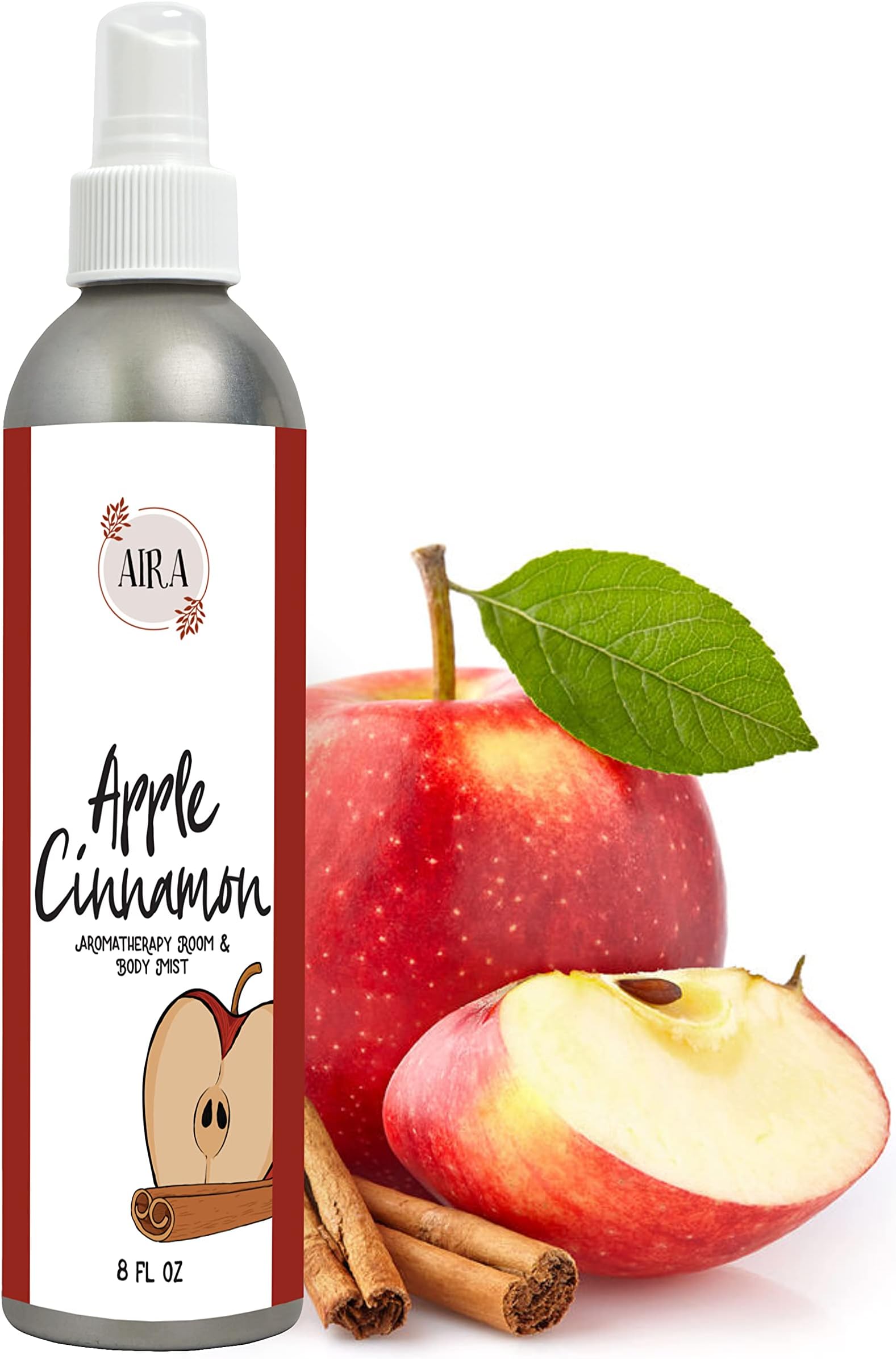 Aira Mist Apple Cinnamon Organic Room Spray - Essential Oil Spray with Organic Ingredients & Therapeutic Essential Oils - Living Room Spray Free of Alcohol & Parabens - Home Fragrance - 8 Ounces