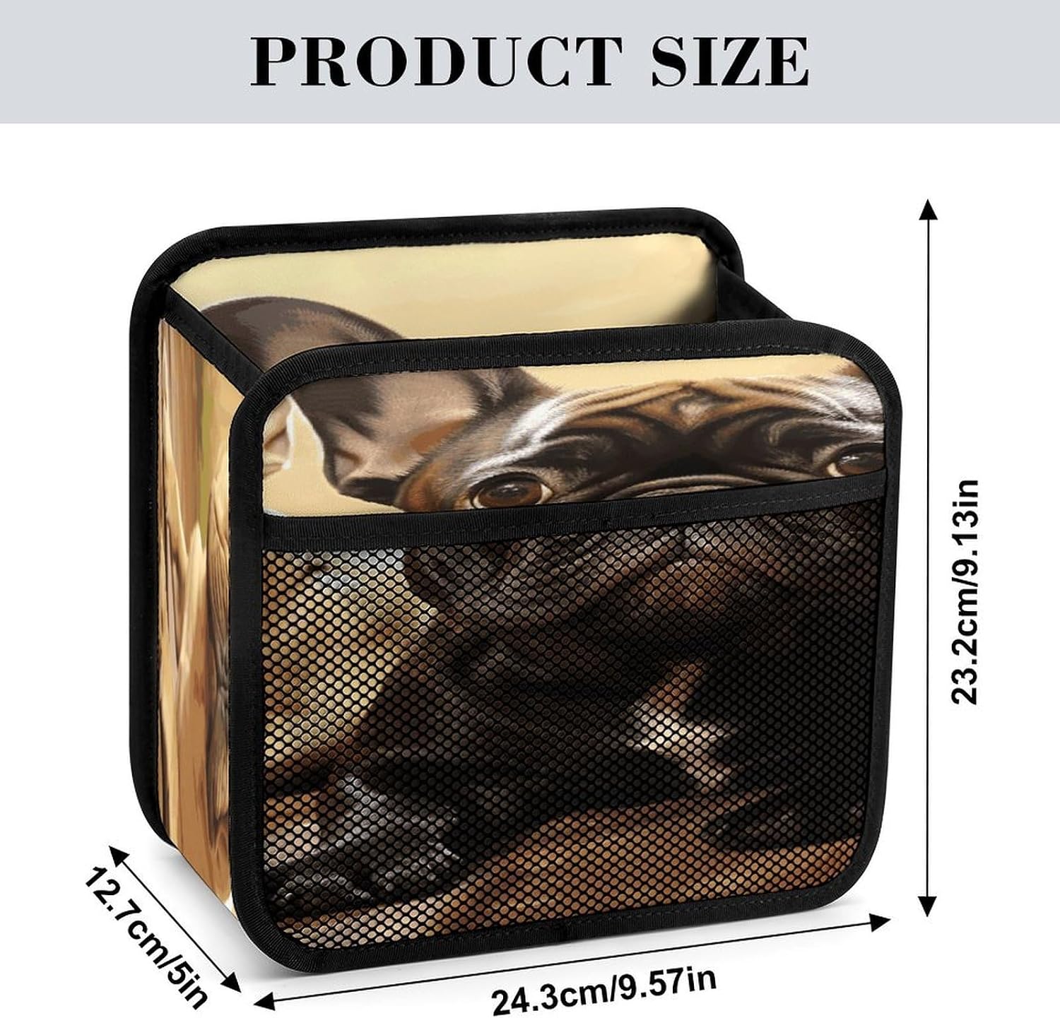 Cute French Bulldog Graphics Car Seat Organizer with Storage Pockets image 2