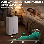 80 Déshumidificateurs pour les sous-sols,5200 Déshumidificateur maison Sq.Ft avec deux méthodes de drainage Défrost automatique, redémarrer & Timer Protection contre la surchauffe Energie-Saving faible bruit pour la salle de bain chambre