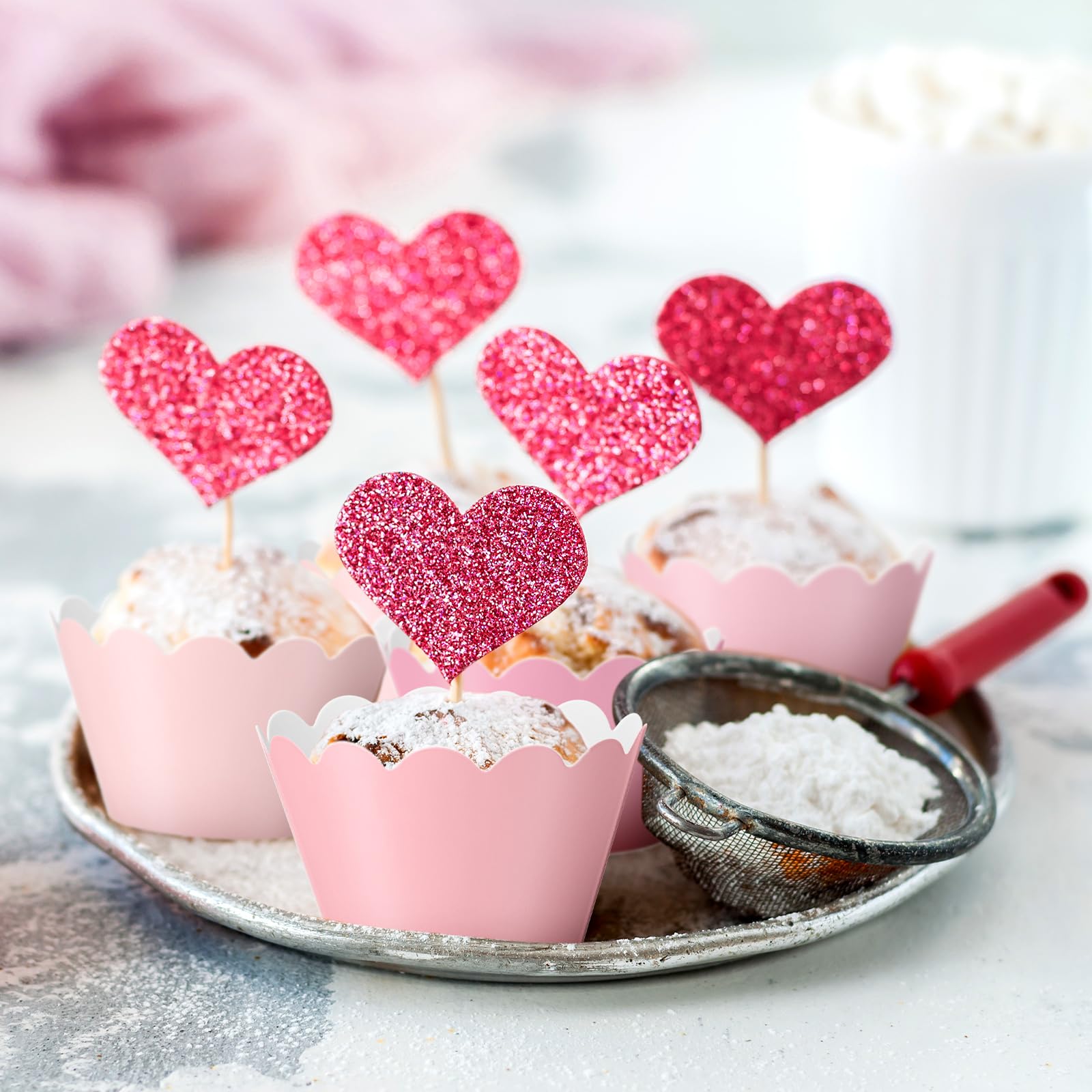 Sprinkles By Post. Valentine's Day Cupcake Sprinkles Mix (50g). Pink And Black Edible Birthday Cake Decorations For Home Baking. Princess Themed Kids Party Cookie Toppers