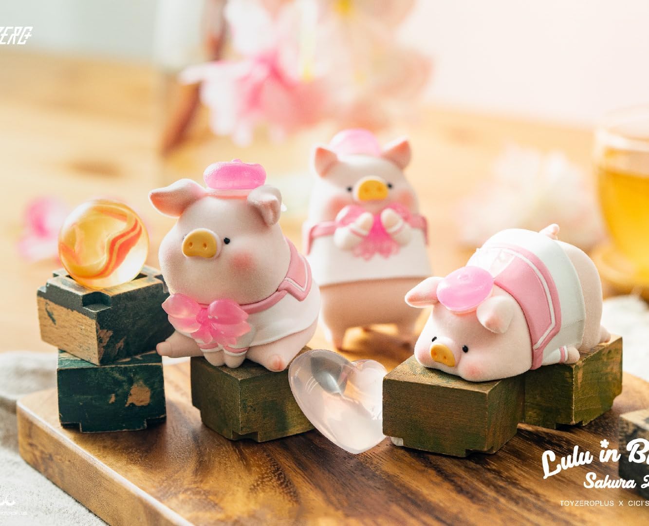 Lulu The Piggy Pig in Bloom Sakura Series Blind Box Figures Home dector 6PCs Figurine Ornament