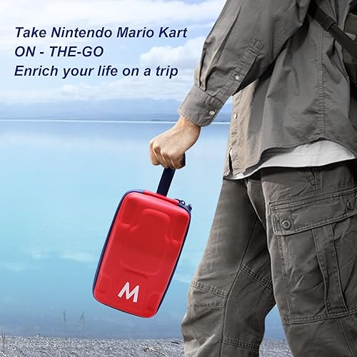Vista 5 de XANAD EVA Hard Case for Mario Kart LiveNintendo Switch Mario Set Edition - Travel Protective Carrying Storage BagRed