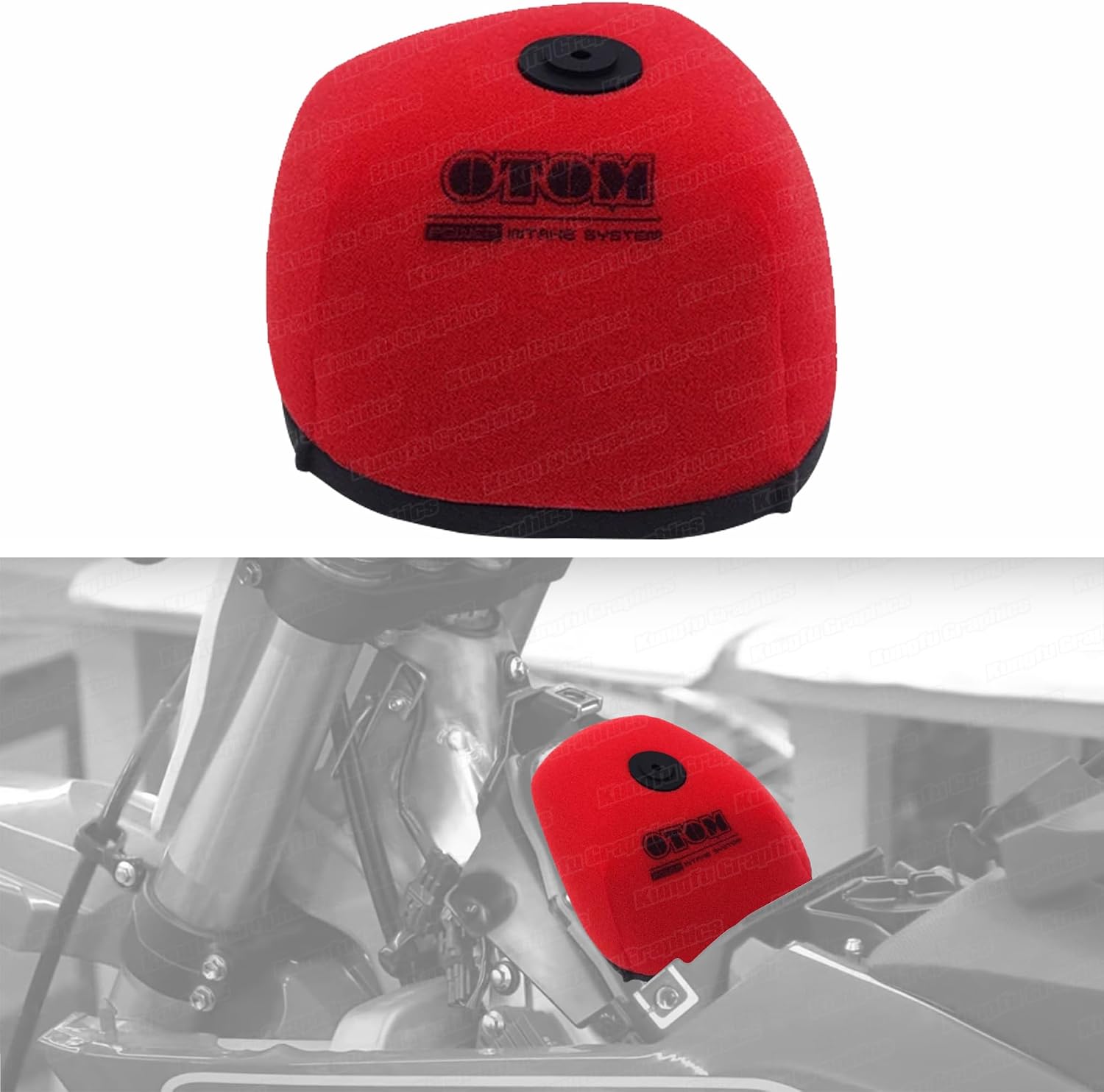 Dirt Bike Dual Foam Air Filter for Suzuki RMZ250 2019-2024 / RMZ450 2018-2024, Red, No.153220