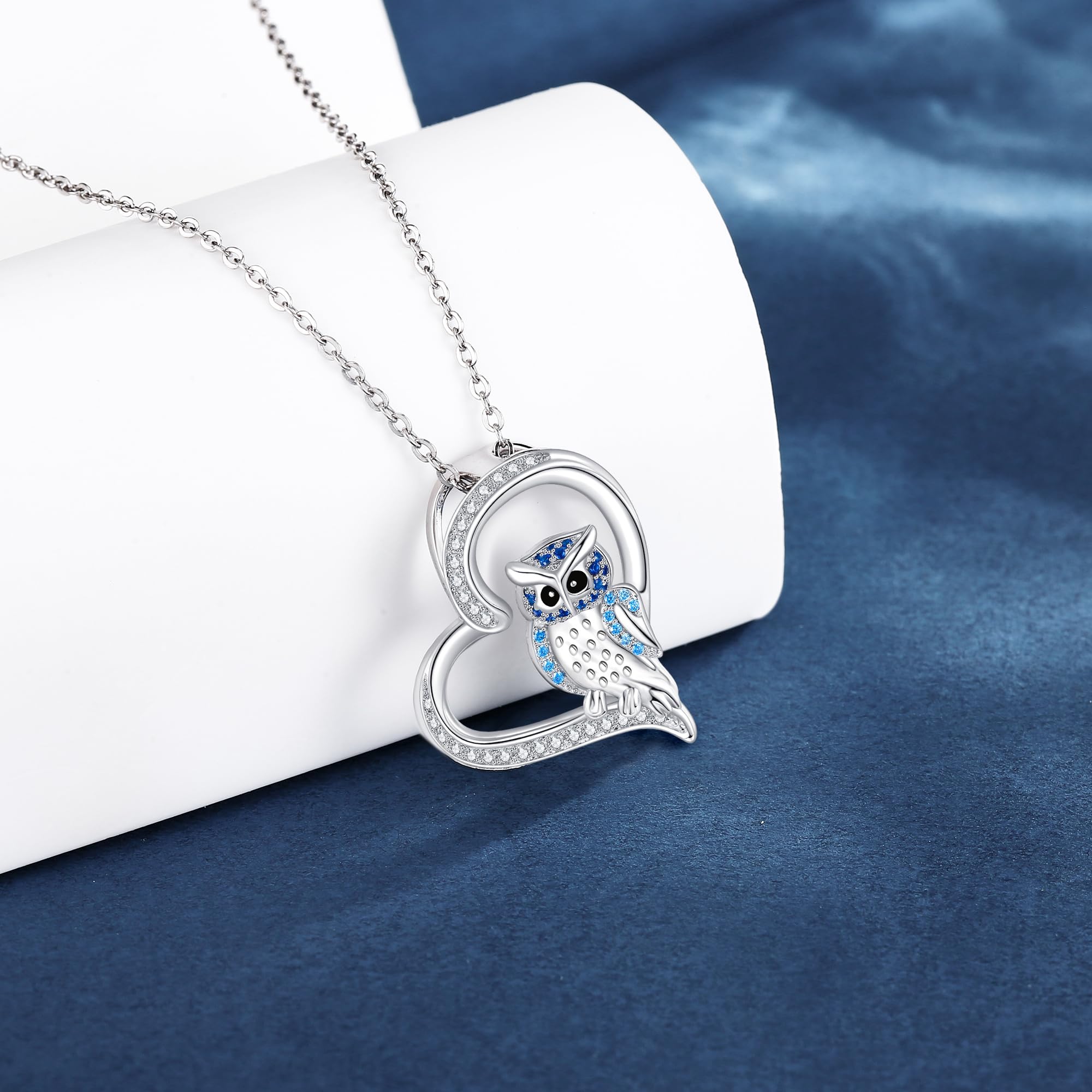 JERWLI Tier Halskette 925 Sterlingsilber niedliches Meerschweinchen/Eichhörnchen/Frosch/Pferd/Pinguin Herzanhänger Halskette Schmuck Geschenk für Frauen