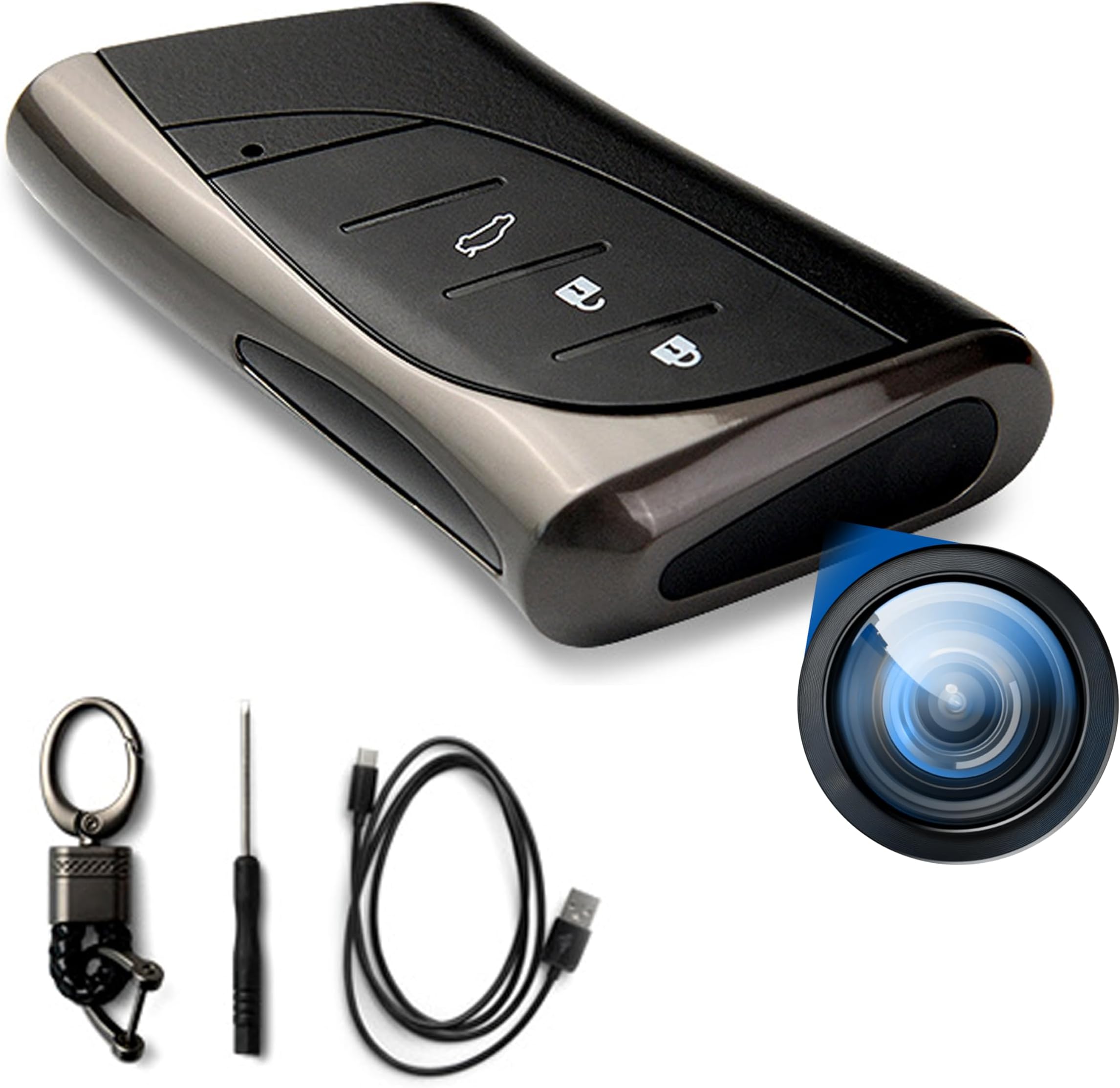 QHD 2560x1440P 2K Car Key Mini Security Camera for Home Security, Baby Camera Monitor, Pet Camera, Cat Camera, Small Surveillance Camera, Indoor Wireless