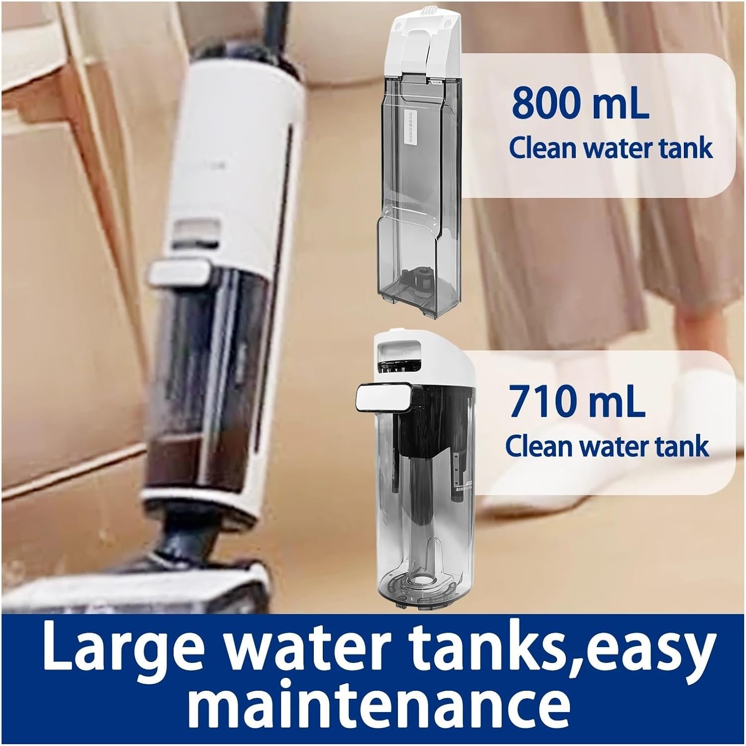 Vacuum Cleaner Clean/Sewage Water Tank, Compatible for Tineco Floor ONE S7 Steam. Cordless Wet Dry Vacuum Cleaner Replacement Parts(1*Sewage Tank)