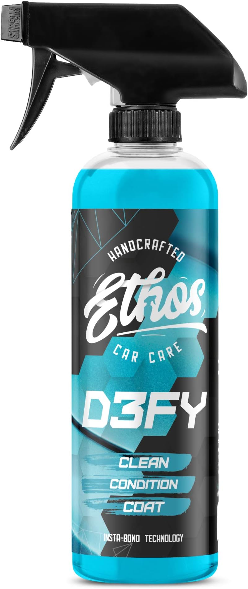 - Ethos Defy - 3 in 1 Ceramic Coating - Waterless Car Wash Spray & Wax - Car Wax Spray Rnseless Wash - Hydrophobic Top Coat - Polish & Polymer Paint Sealant Protection - with Insta-Bond Technology