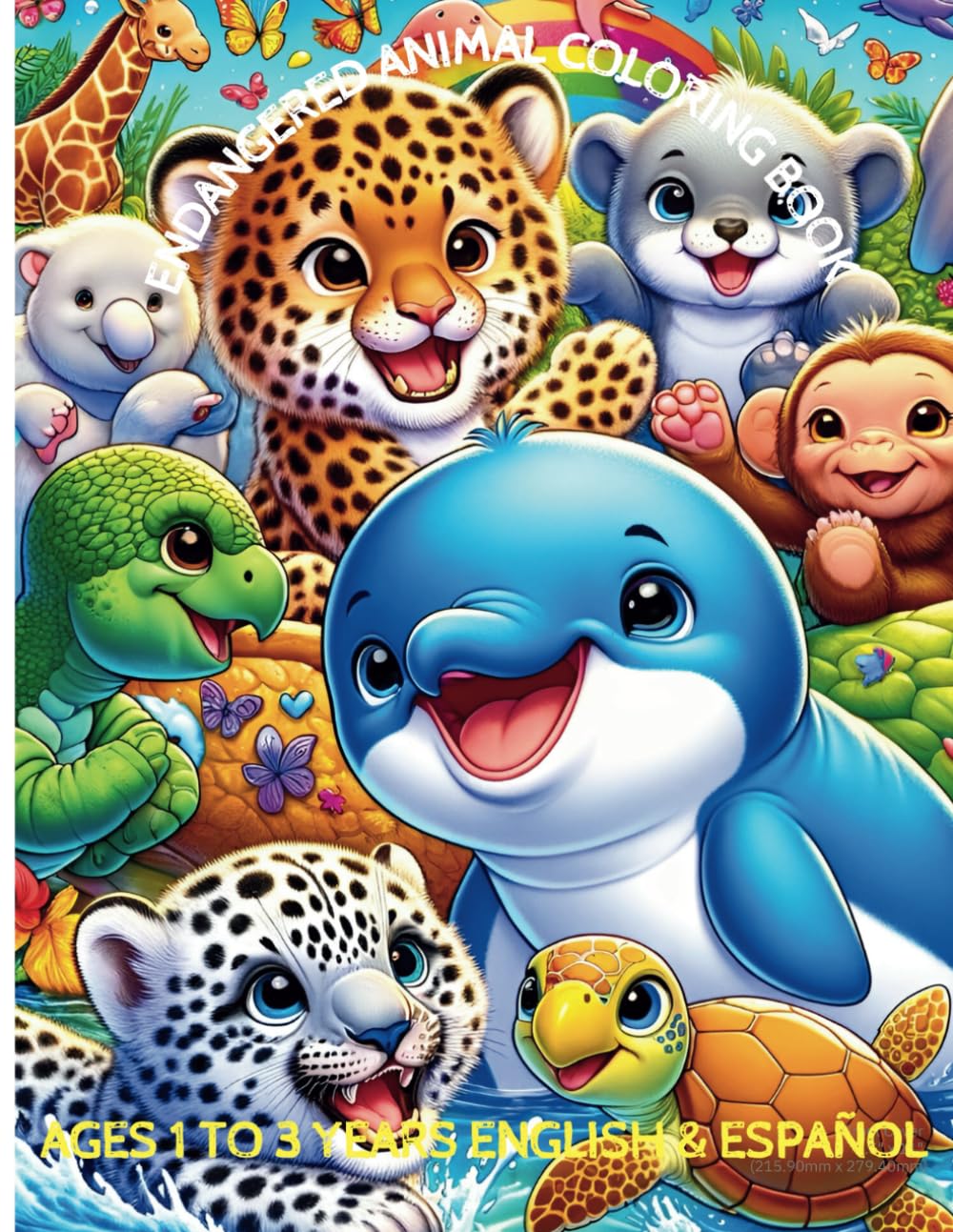 Endangered Animal Coloring Book: Ages 1 to 3 - Bilingual English and Spanish