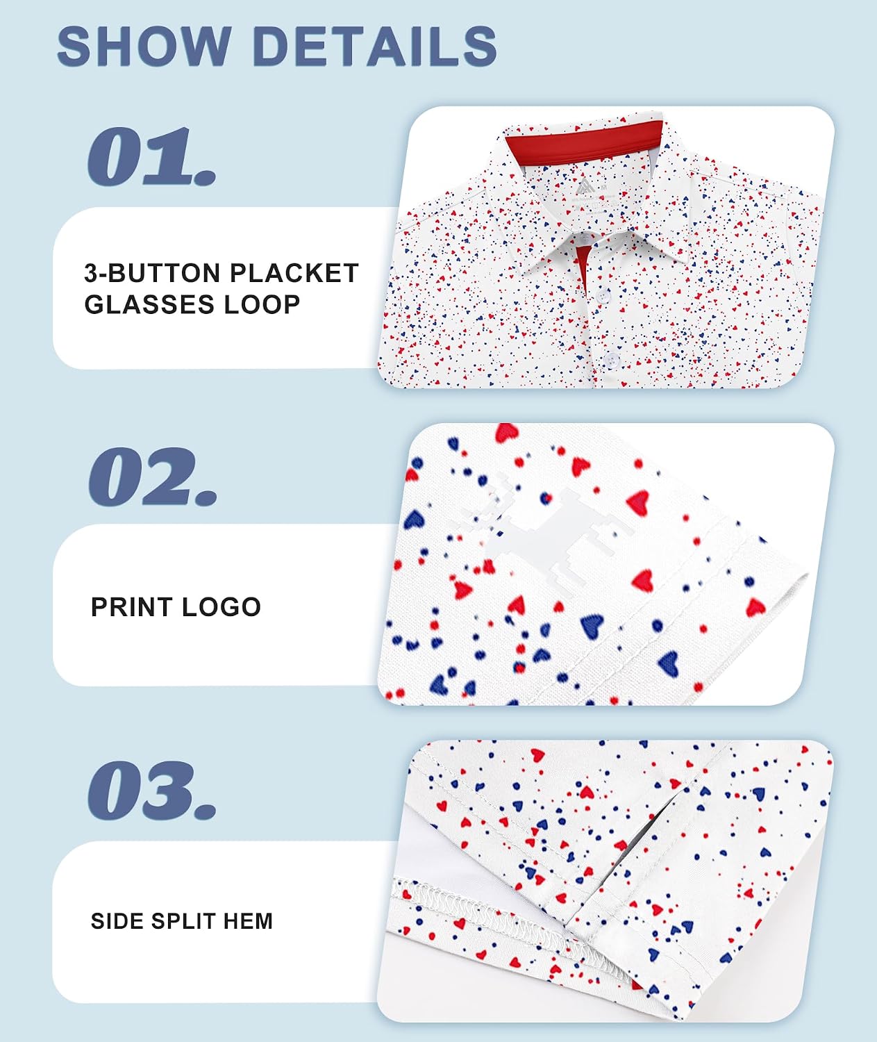 ZITY Boys Polo Shirt UPF 50+ Print Golf Shirt Short Sleeve Performance Polo Moisture Wicking Shirt Active Casual Tops