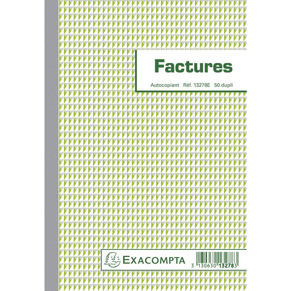 Carnet Factures Autocopiants Exacompta - 50 Feuillets Numérotés - Format 210x148mm - Made In France