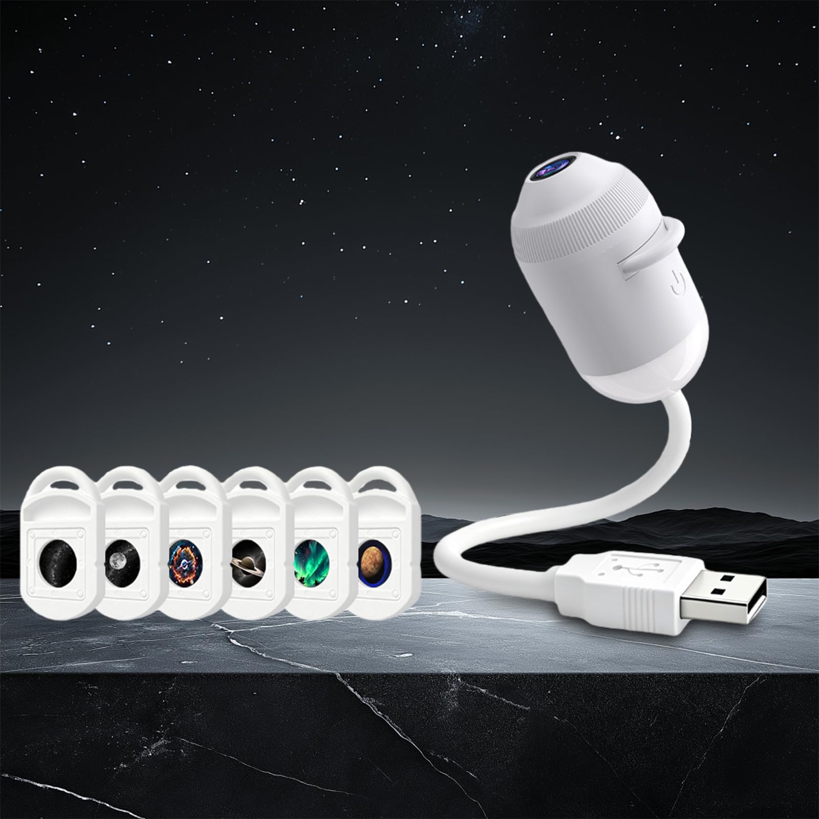 HD Smart Dynamic 5D Holographic Night Light Projector, Galaxy Projector