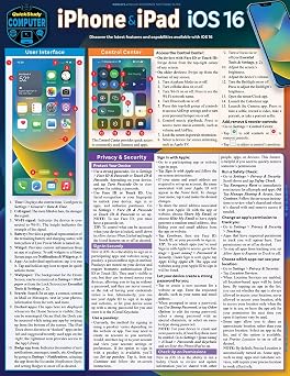 iPhone & iPad iOS 16 a QuickStudy Laminated Reference Guide