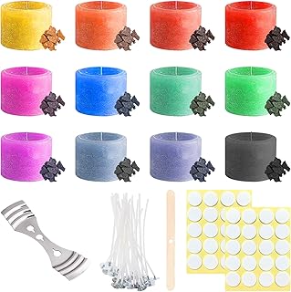 Cera para velas, 12 x 5 g, para hacer velas de colores de cera para hacer velas para fundir cera de soja, parafina y cera de abejas