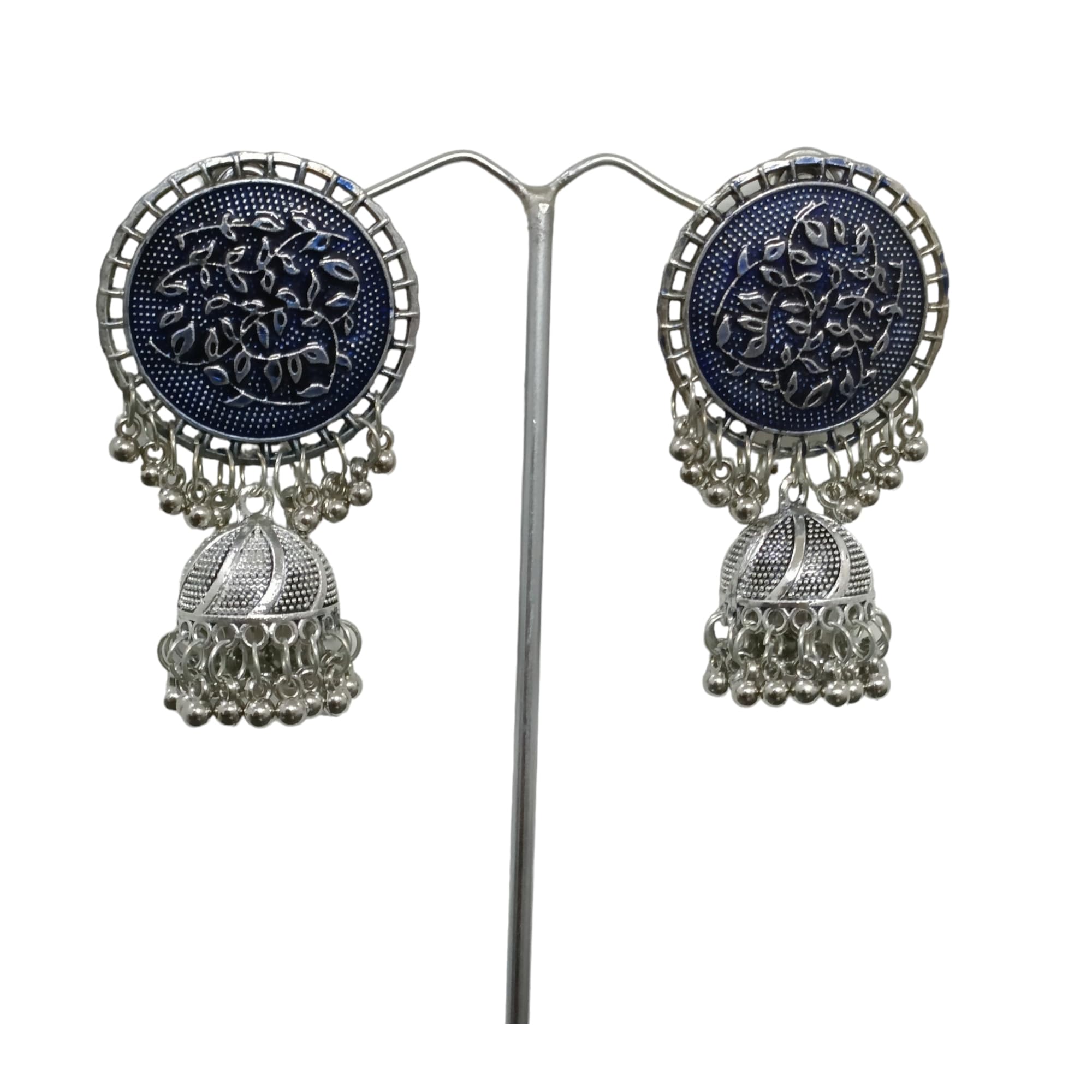 Creeknest...All That You Want Designer Traditional Oxidized Silver Afghani Style Big Jhumka Jhumki Colored Enamel Work Ghungroo Earrings For Women And Girls (B09BG6QK99) Amazon Price History, Amazon Price Tracker
