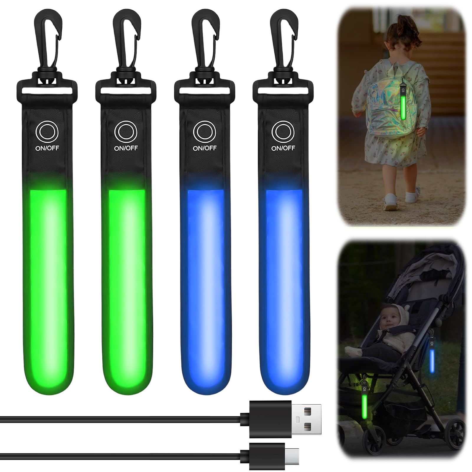 Luce Lampeggiante A LED, 2 Zaini Per La Scuola, Luce Di Sicurezza