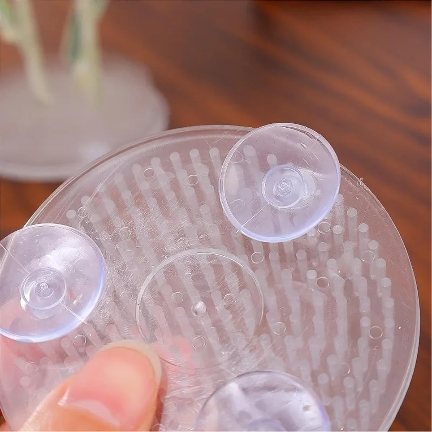 Flower Frogs 10 Pcs Round Ikebana Stem Holder Clear Flower Suction Cup Arranging Fixed Base Pot Vase Floral Rubber Bracket Home Decor