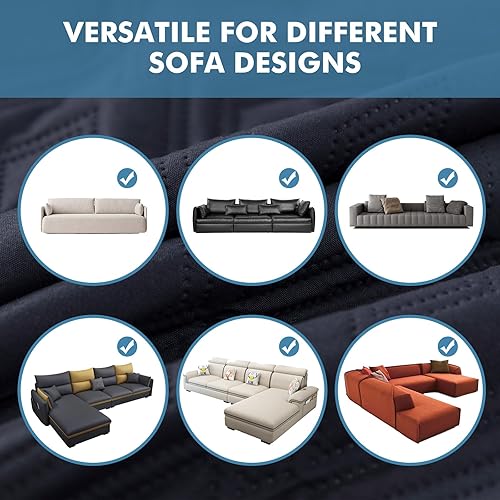 Miniatura 6 de Genina Funda de sofá 100% impermeable para sofá biplaza de 2 fundas de sofá para perros, fundas de sofá seccionales antideslizantes y lavables para