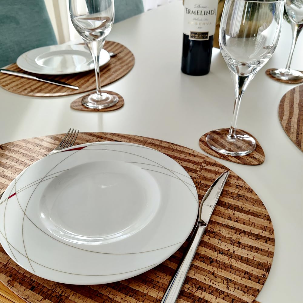 Set de table liège antibactérien et isolant Aosta lot de 4