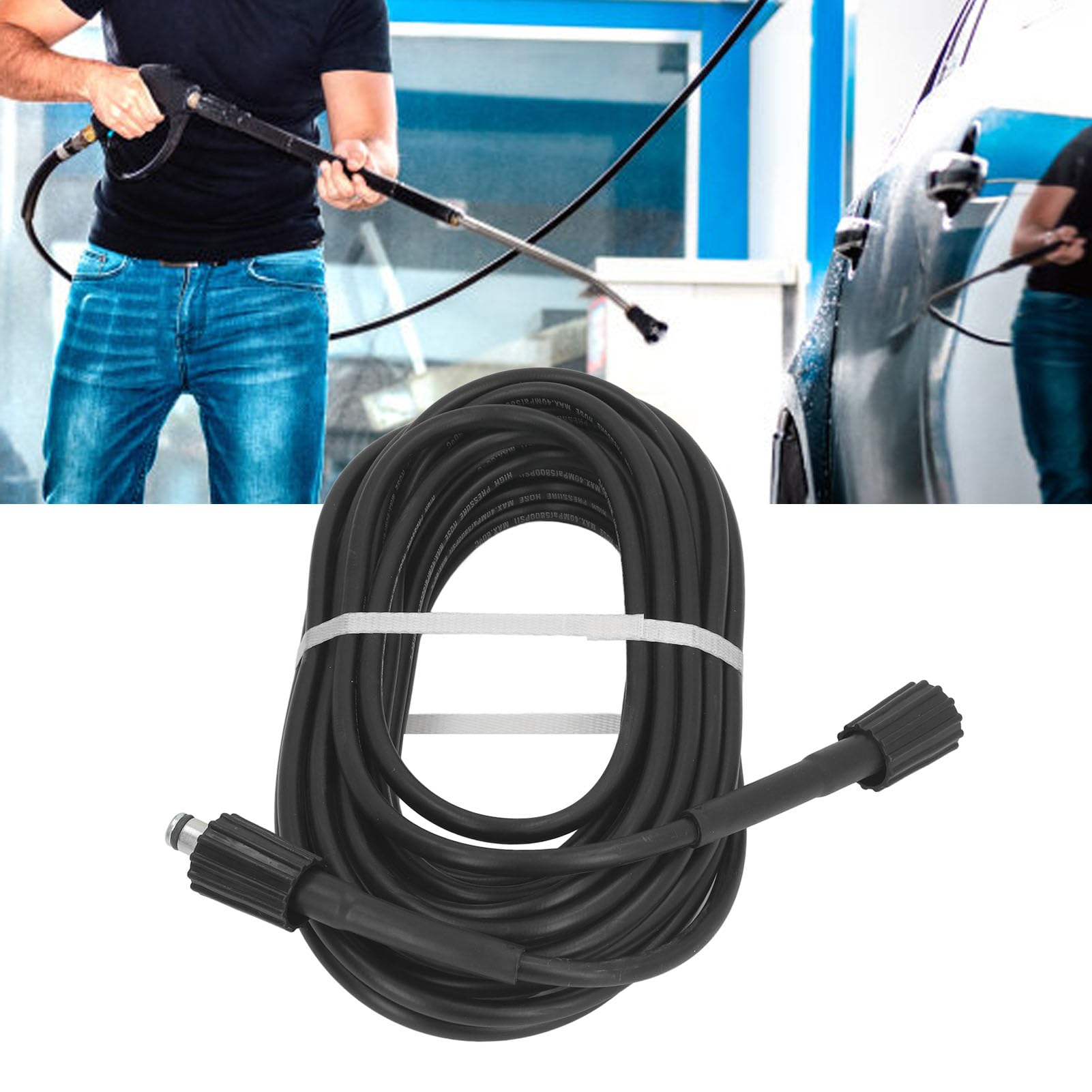 Tubo Prolunga Per Idropulitrice 15M - 3600PSI, Compatibile Con Karcher M22 - Per Lavaggio Auto E Giardino - Foto 3