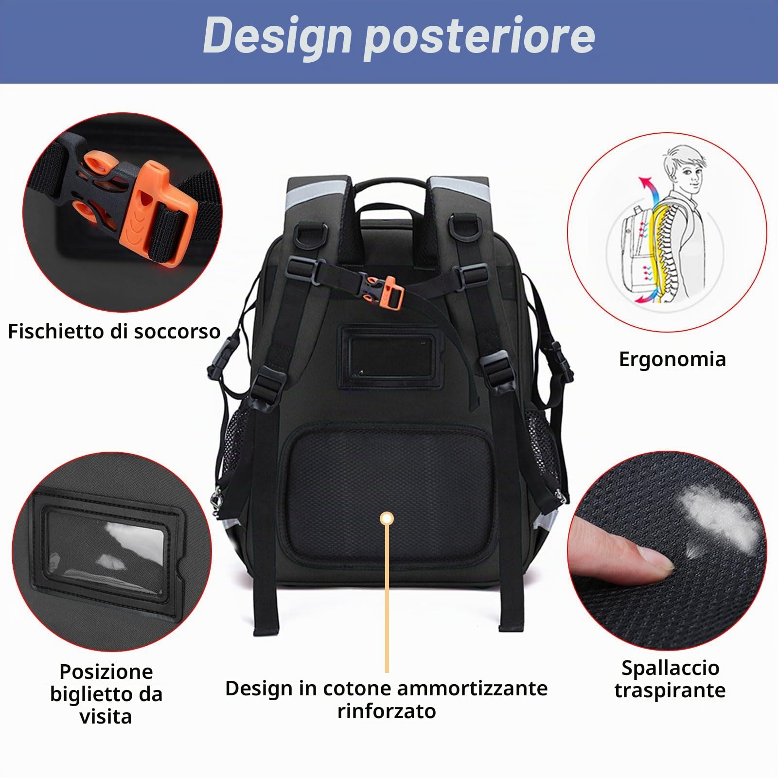 Borsa di primo soccorso, zaino medico vuoto, traumi con riflettente, kit di emergenza medico, per attività all'aperto, viaggi, campeggio, borsa