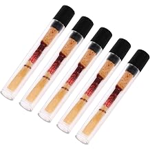 5Pcs German Style Oboe Reeds, Medium Hardness Double Reed Set for German System Oboe - Professional Cane Reeds with Metal Tubes & Cloth Protectors 82x11.5mm