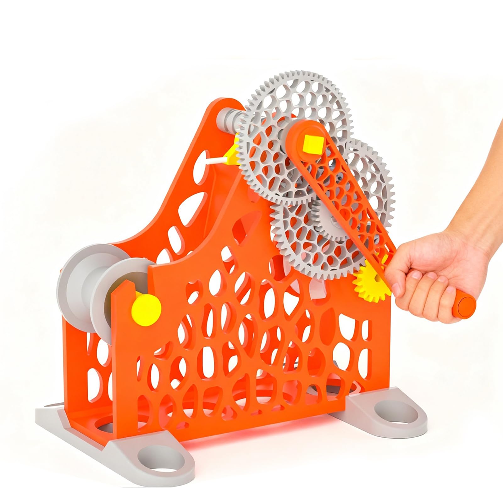 Korbowa rolka filamentu do drukarki 3D, szpula filamentu do drukarki 3D z korbą, odpowiednia do szpuli 1 kg i schludnego zwijania bez plątania (pomarańczowy, ręczny)
