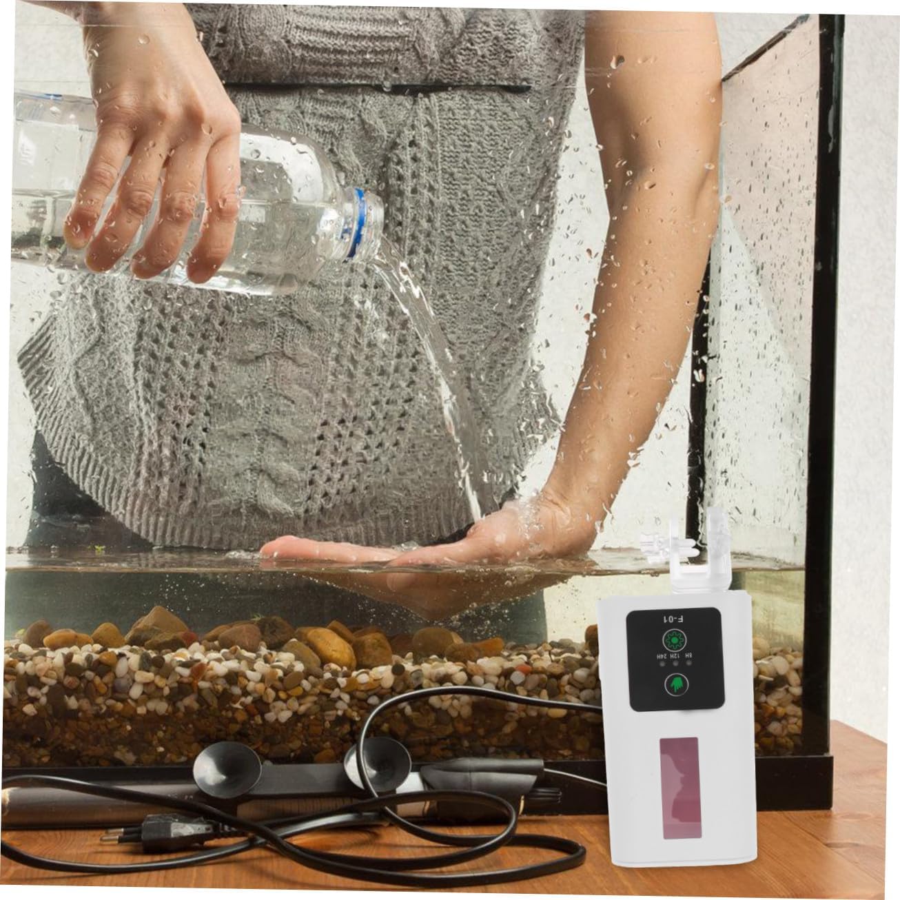 BESTYASH Automatic Fish Feeder and Turtle Feeder with Intelligent Timer for Aquarium, Portable Electric Fish Food Dispenser for Vacation Feeding and Daily Use