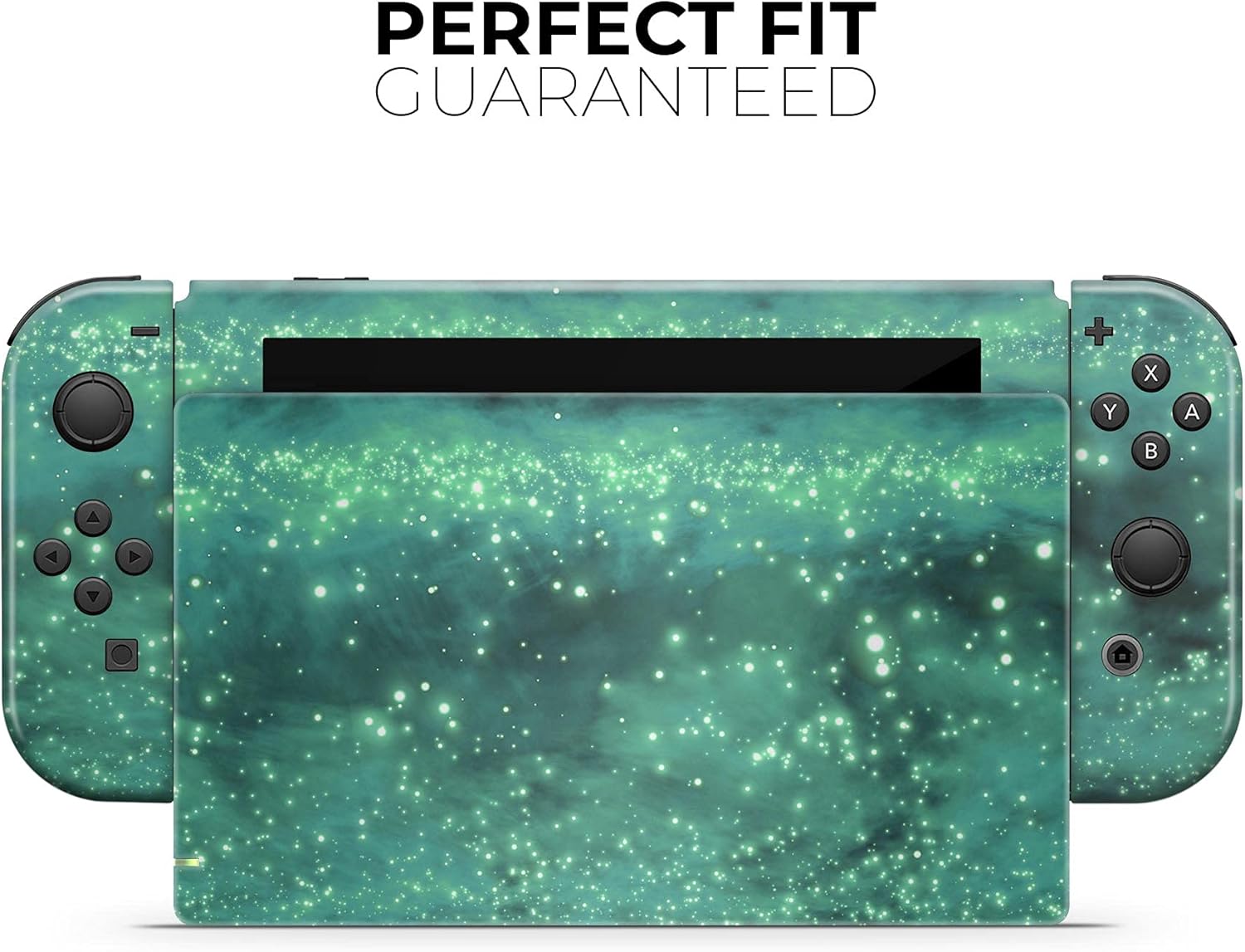 Design Skinz - Compatible with Nintendo Switch OLED Console Bundle - Skin Decal Protective Scratch-Resistant Removable Vinyl Wrap Cover - Glowing Green Orbs of Light