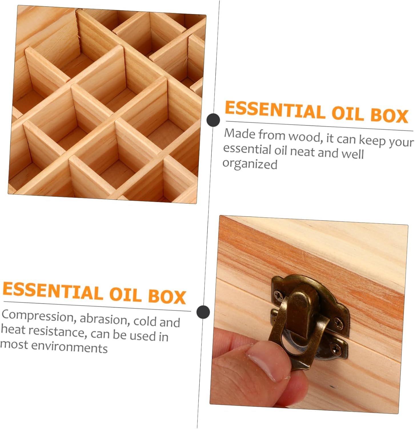 CANIGHT Slots Essential Oil Storage Box Lightweight Organizer Movable Partition for Essential Oil Bottles for Travel and Home Use