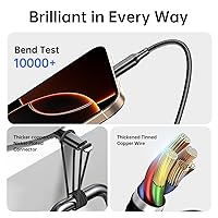 Vista 4 de Multi Charging Cable, 4ft 2Pack Multi Phone Charger Cable Braided Universal 3 in 1 Charging Cord Extra Long Multiple USB Cable with USB C, Micro USB