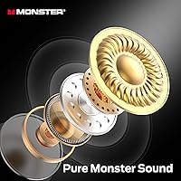 Vista 2 de Monster N-Lite 208 - Auriculares inalámbricos Bluetooth 5.4 con micrófono integrado, control táctil, auriculares Bluetooth con tiempo