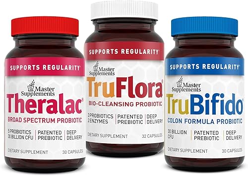 Master Supplements 30-Day Probiotic Gut Reset - Incluye THERALAC (30 ct.), TruBifido (30 ct.) y TruFlora (30 ct.) - Apoya la salud intestinal óptima