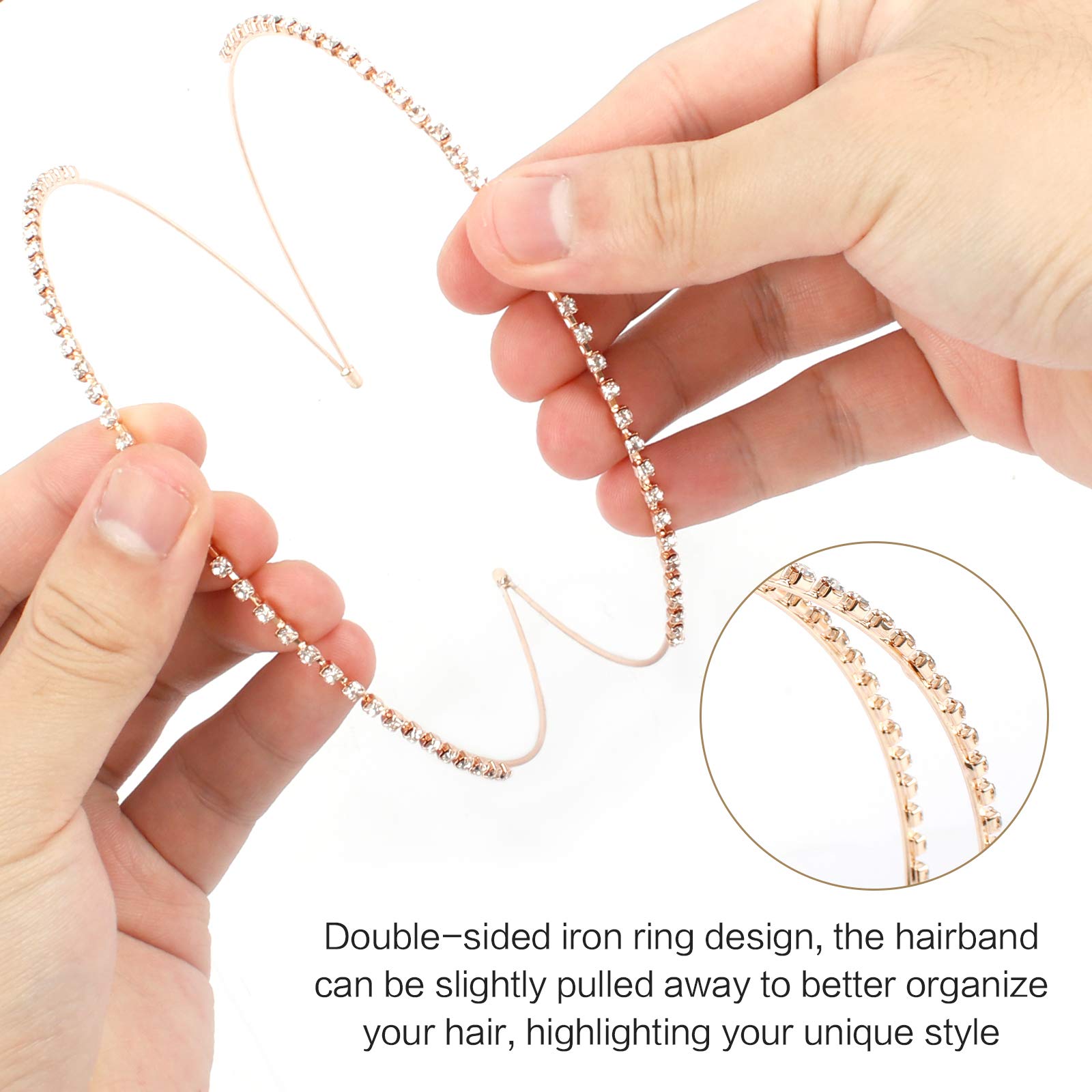 Cerchietti Per Capelli Con Strass - Doppio Strato Oro E Argento - Foto 4