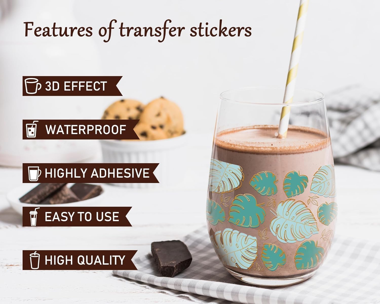 UV DTF Cup Wraps - 8 Sheets Floral Butterfly UV DTF Tumbler Wrap for 16 oz Glass, Daisy Sunflower Personalized Waterproof Transfer Stickers DIY Water Bottle Wood Crafts Gift for Women