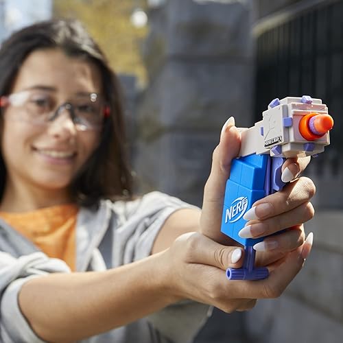Miniatura 5 de Nerf MicroShots Minecraft Ender Dragon and Elder Guardian Mini Blaster - Paquete de 2, 4 dardos de élite, mango de tracción a Prime (exclusivo de
