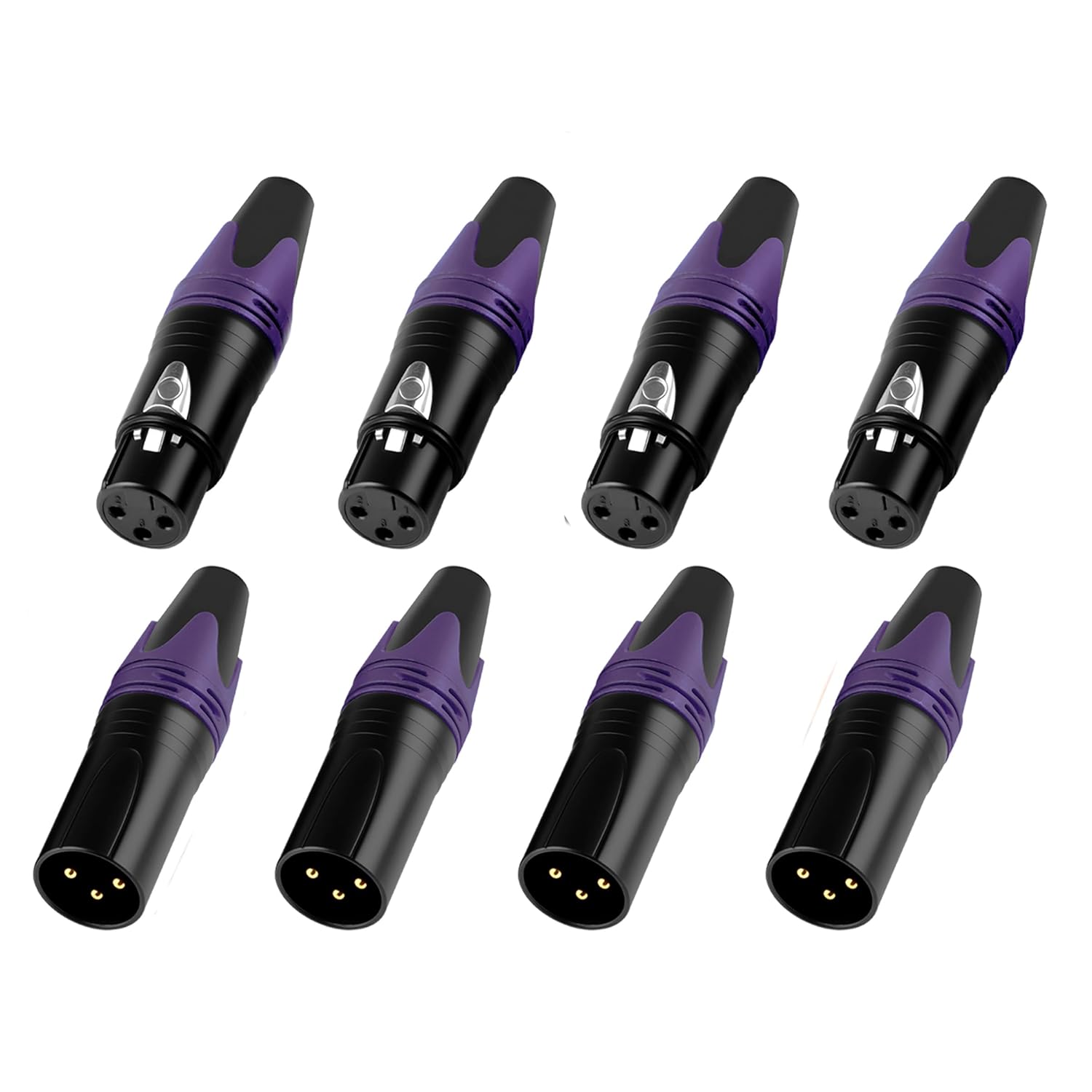 20 Pack XLR Male and Female Type Connector for DIY (Black 10 Pair)