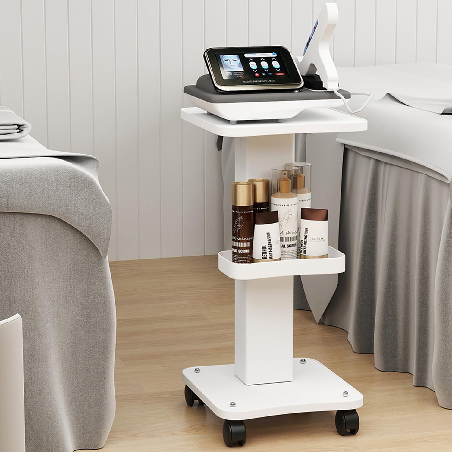 Beauty Trolley on Wheels Salon Equipment Trolley Carts Beauty Rolling Cart Mobile Cart Rack Storage Tray for Hair Salons Spas Barber Shops