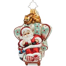 Christopher Radko Cat Nap Santa Glass Christmas Ornament