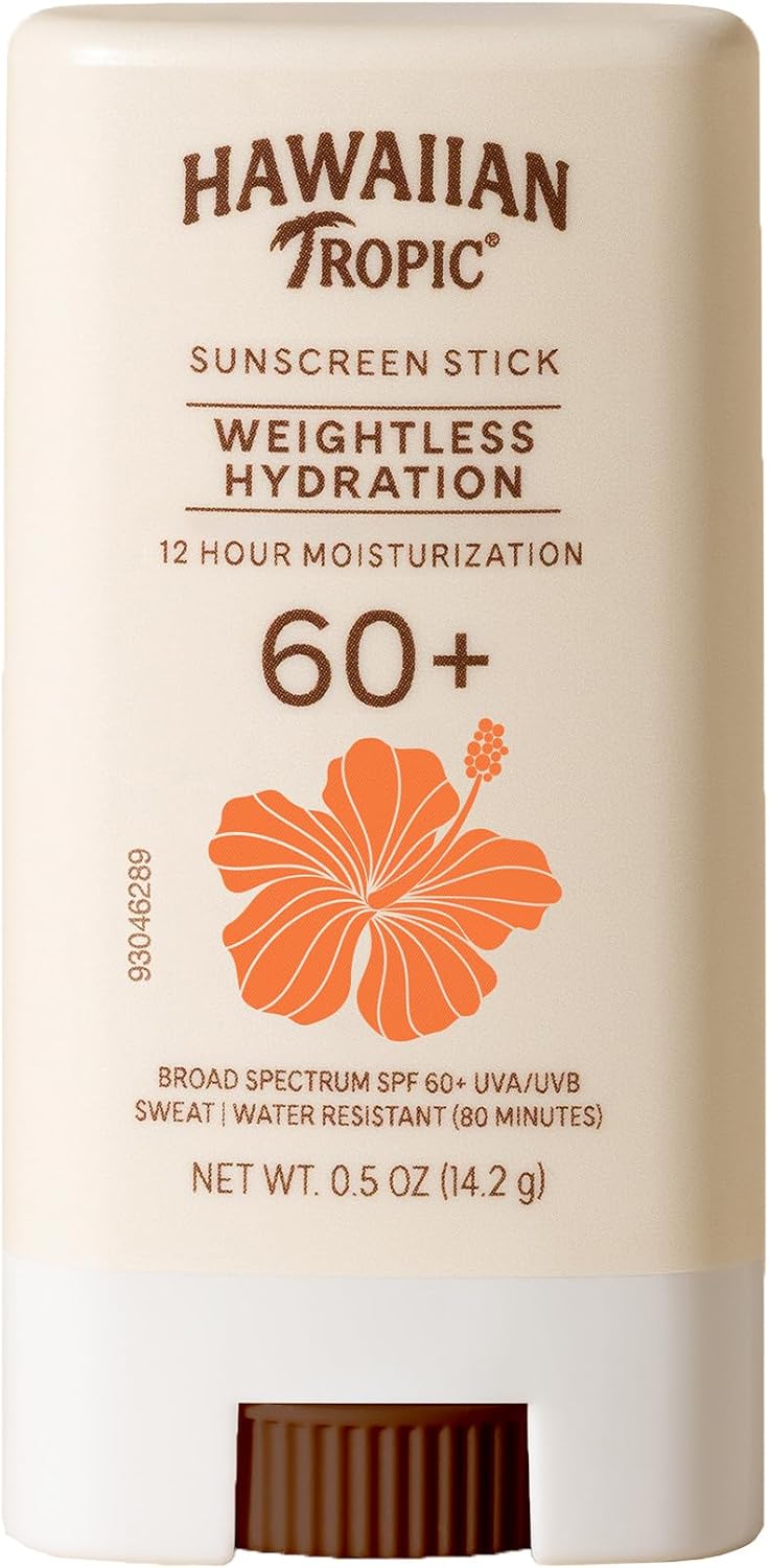 Hawaiian Tropic Weightless Hydration Sunscreen Stick SPF 60+, 0.5 Oz