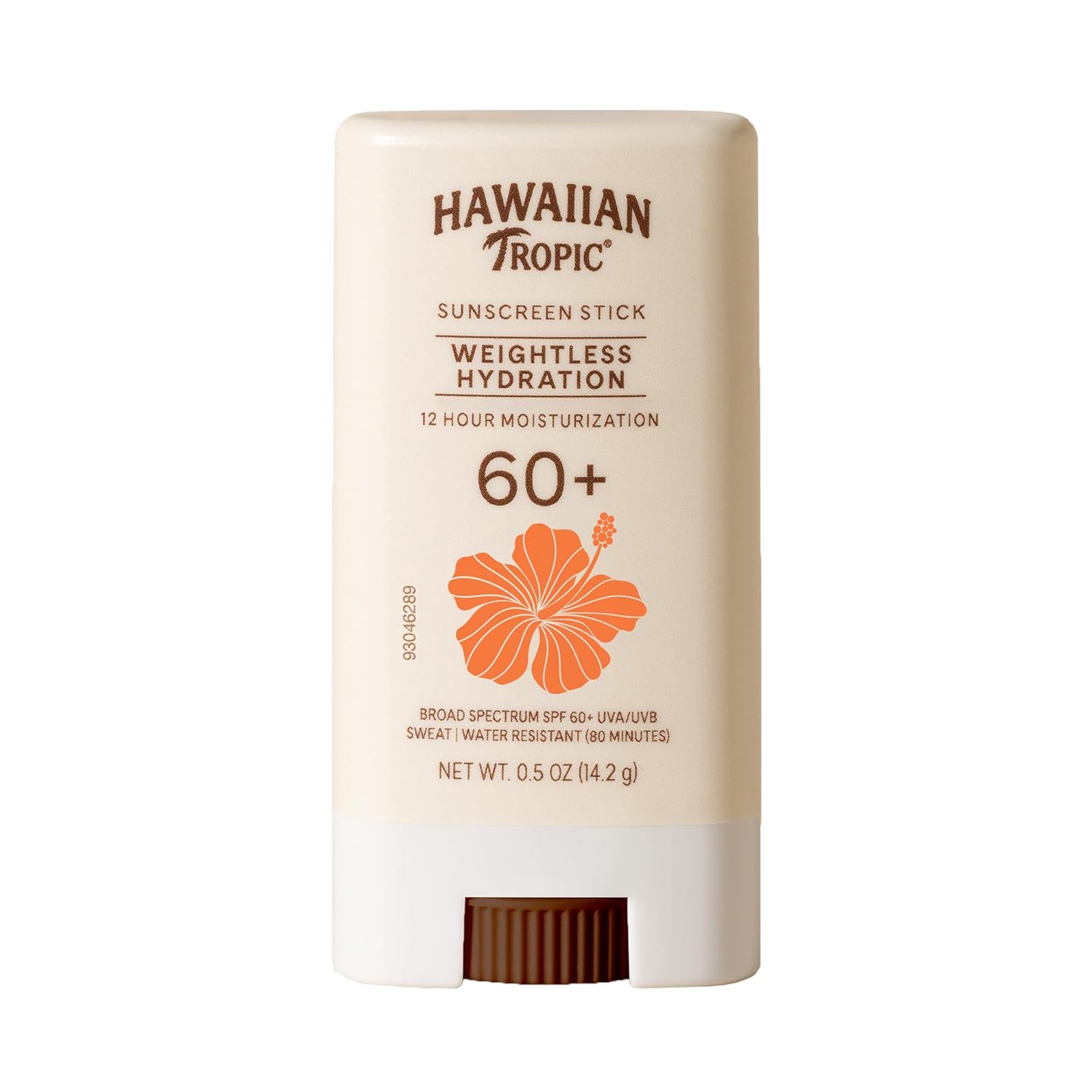 Hawaiian Tropic Weightless Hydration Sunscreen Stick SPF 60+ | Travel Size Sunscreen for Face and Body, Mini Sunblock Stick, Beach Essentials, Oil Free, Non Comedogenic Dermatologist Tested, 0.5oz
