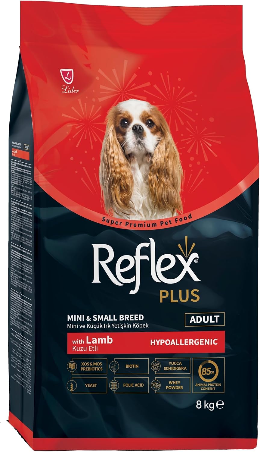 Reflex Plus Kuzu Etli ve Pririnçli Yetişkin Küçük Irk Köpek Maması - 8 KG