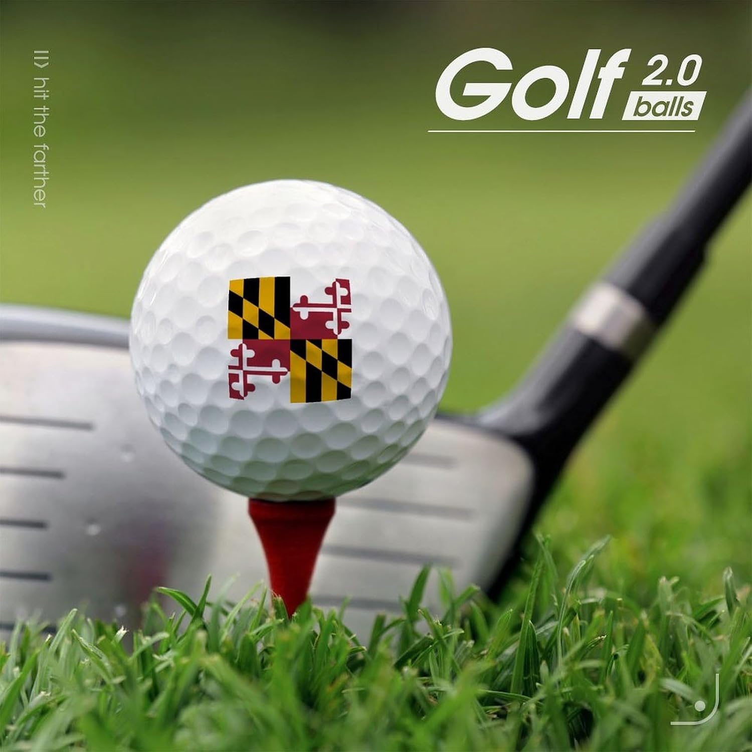 Maryland Flag Standard Golf Balls Performance Golf Distance Ball Gift for Golfers