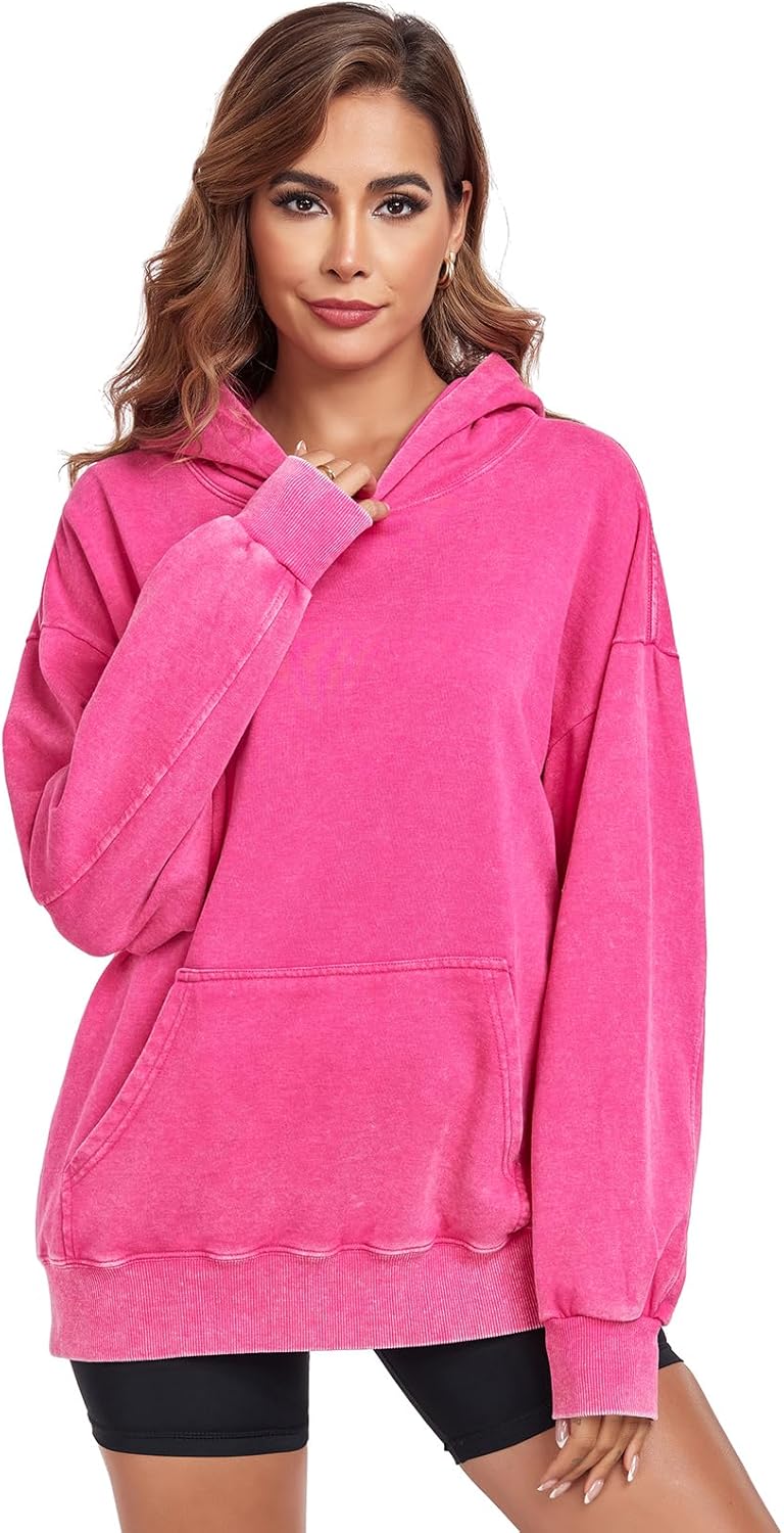 Oversized Hoodies for Men Womens Pullover Sweatshirts Acid Wash Vintage Loose Fit Unisex Cotton Outfits - Image 3