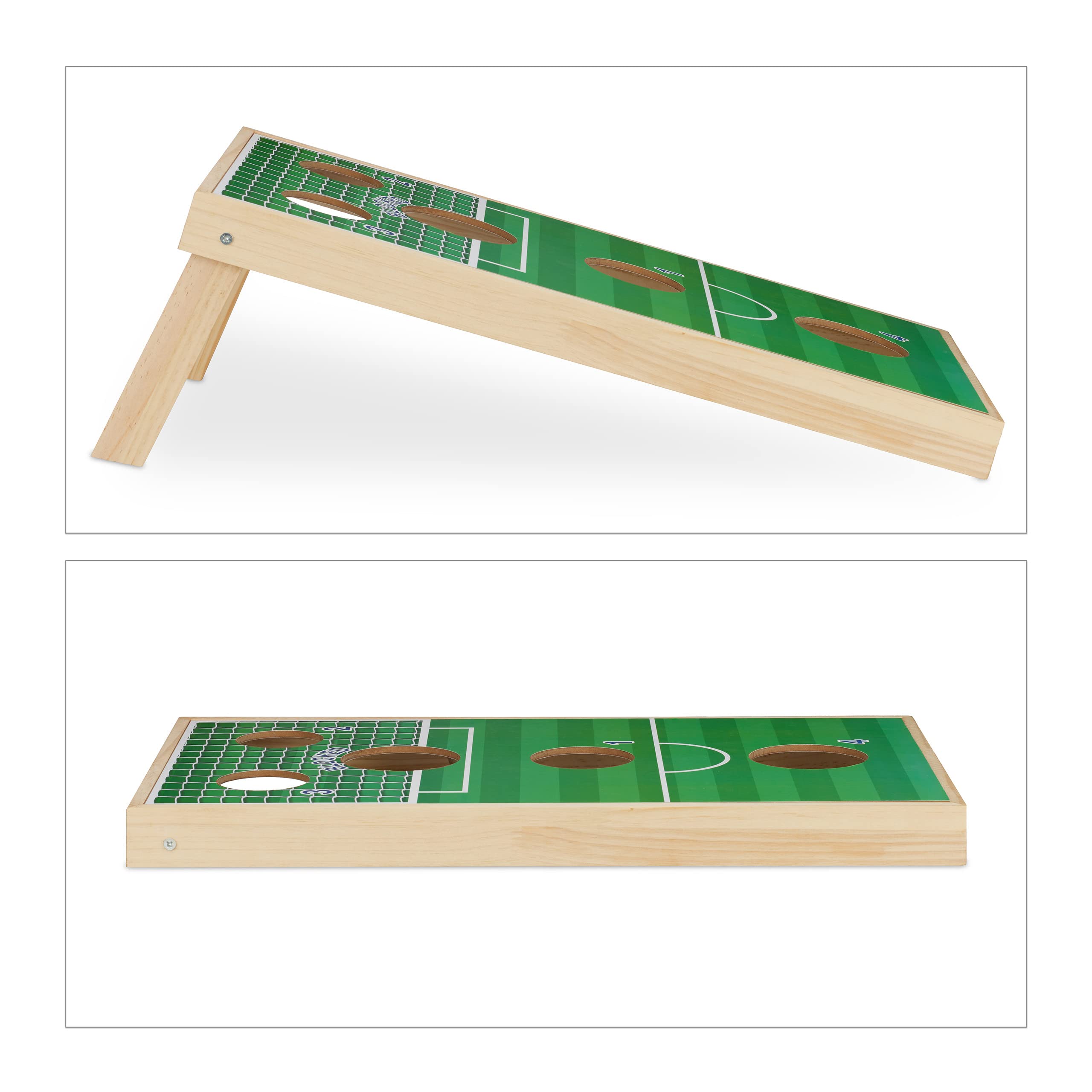 Relaxdays Cornhole, Wurfspiel Set, 10 Sandsäcke, Bean Bag Spiel, HxBxT: 18 x 29 x 58 cm, Indoor & Outdoor, mehrfarbig